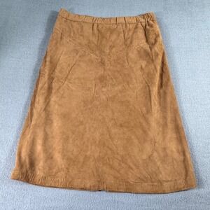 Vintage 80s Genuine Lamb Suede Wilsons Leather Brown Skirt Soft Boho Western P10